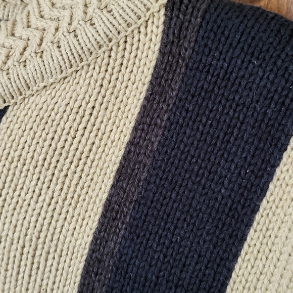 Woods & Gray large navy and cream striped cotton sweater - Picture 5 of 7